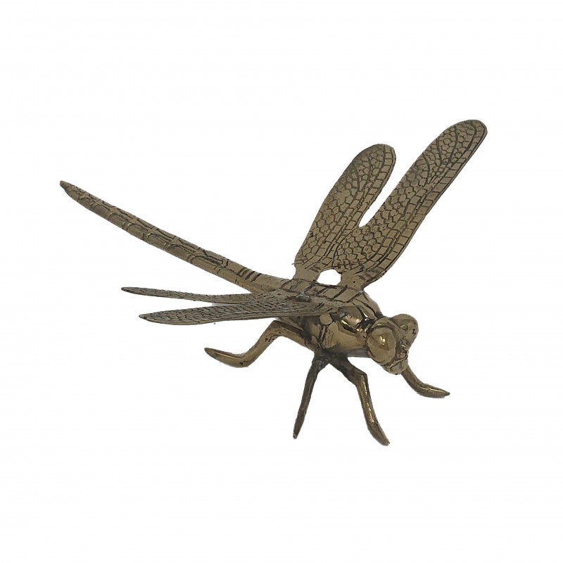 STATUE BRONZE DRAGONFLY GOLD COLORED